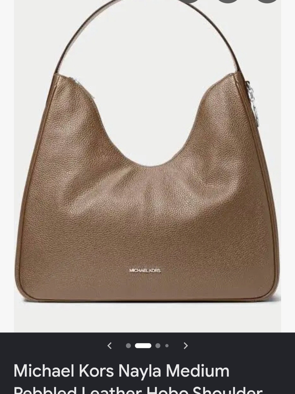 Michael Kors Driftwood Pebbled Leather Hobo Shoulder Bag